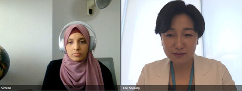 시민 미르자 액세스 헬스 인터내셔널 전략 컨설턴트(왼쪽)와 이수정 AWS 교육 및 헬스케어 부문 사업 총괄(오른쪽)