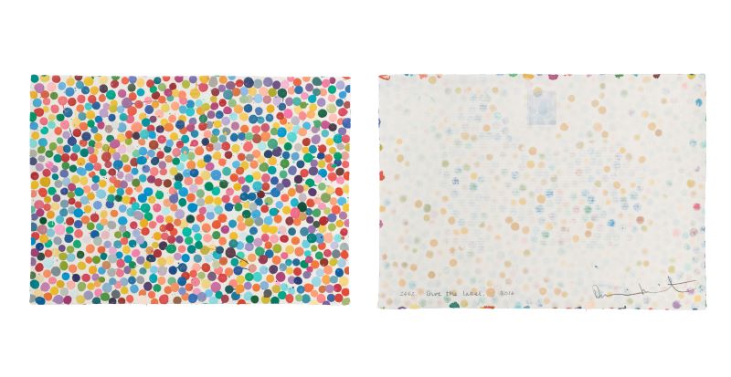 트레져러에서 조각 모집을 진행한 데미안 허스트 NFT 작품 2462. give the label