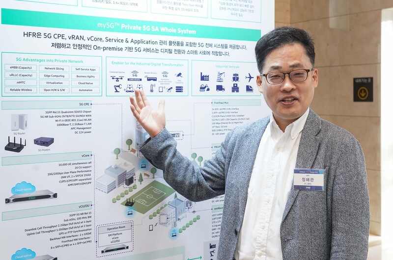 정해관 에치에프알(HFR) DT 그룹장이 'my5G' 솔루션에 대해 소개하고 있다