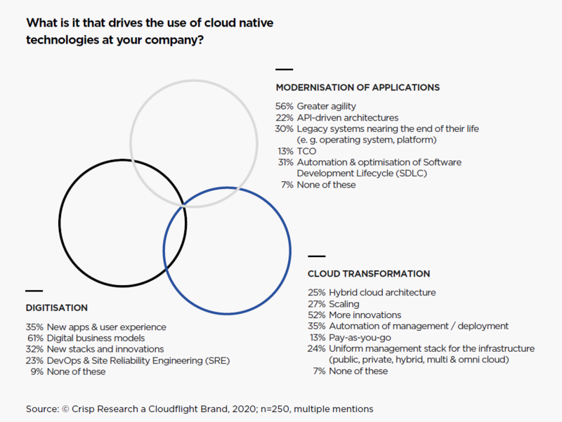 클라우드 네이티브 기술 사용을 촉진하는 요인에 대해 답한 내역. (n=250) (자료 제공=클라우드플라이트)