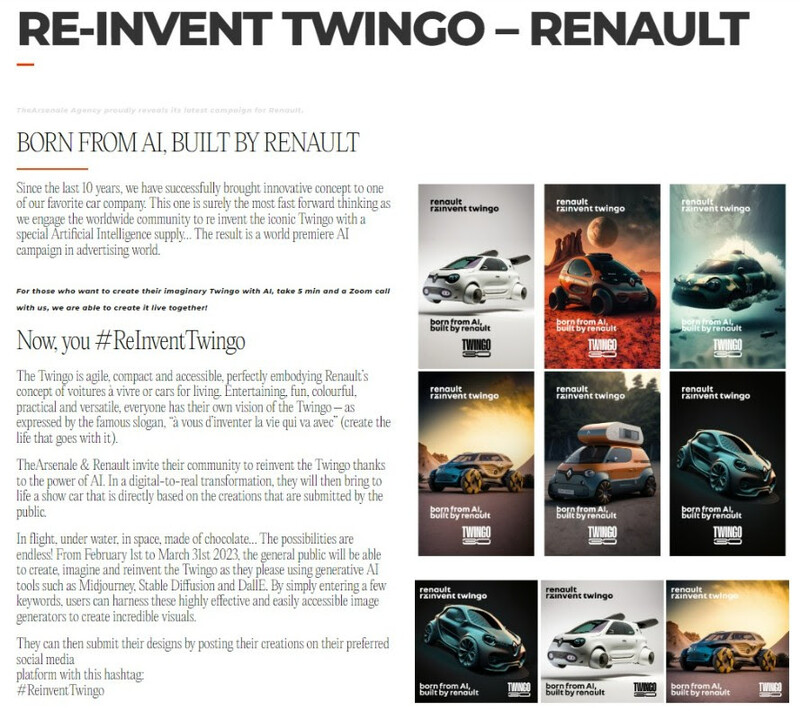 학습된 AI 엔진을 통해 스테디셀러 제품의 SNS 마케팅 캠페인을 펼치는 프랑스 르노자동차