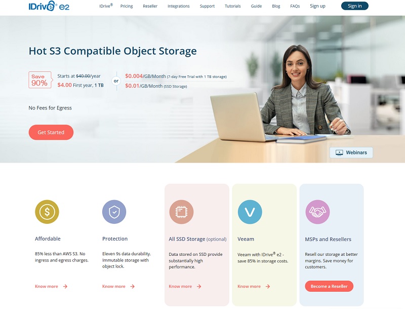 아이드라이브 오브젝트 스토리지 홈페이지