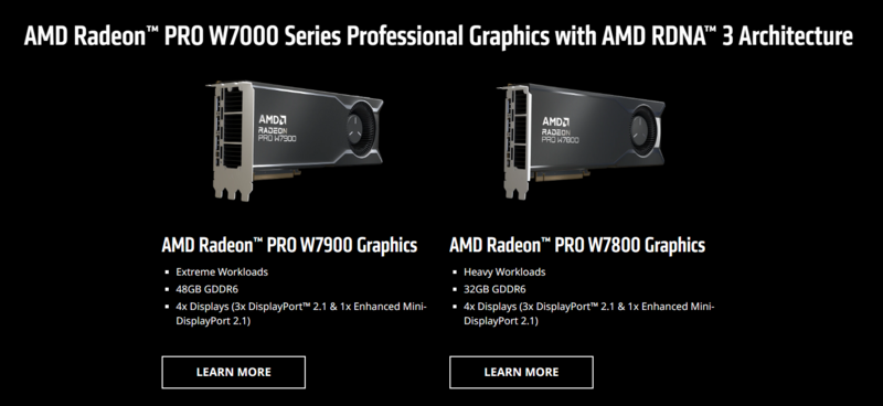 라데온 프로 W7000 시리즈(자료제공: AMD 홈페이지)