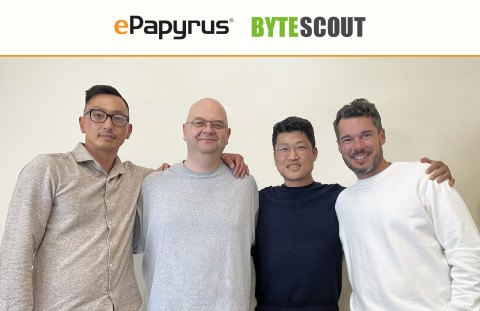 김정희 이파피루스 대표(왼쪽 세 번째)와 유진 미로니체프 바이트스카우트 설립자(왼쪽 두 번째)