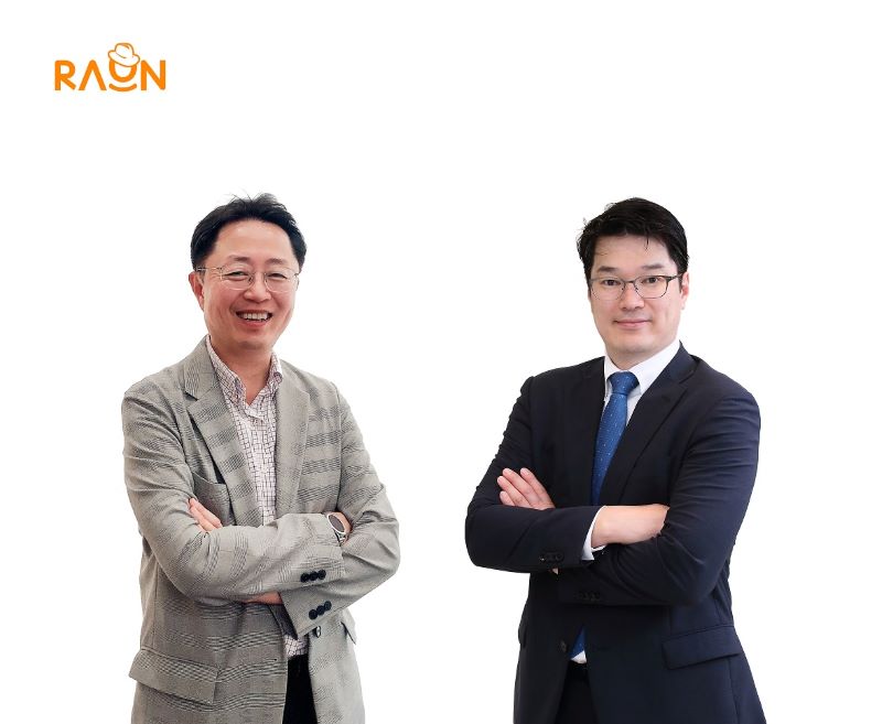 라온시큐어 신임 정현철 사장(좌)과 이유진 부사장(우)