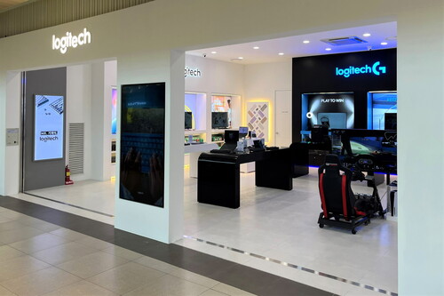 스퀘어원에 오픈한 로지텍 브랜드 스토어 전경