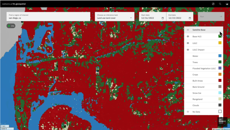 NASA의 위성 데이터 기반으로 구축된 IBM의 왓슨x.ai가 공개됐다. (자료제공=IBM)