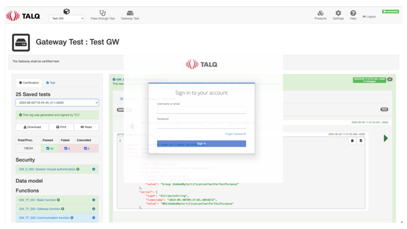 TALQ 인증 도구 온라인 버전 (자료 제공=TALQ)