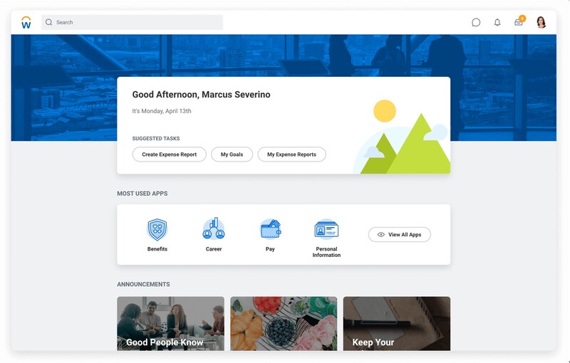 워크데이 HCM 화면