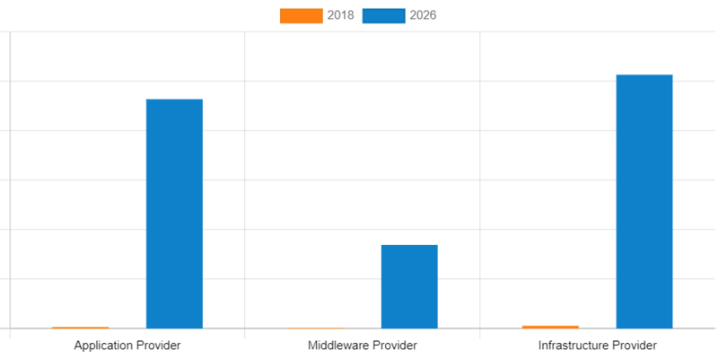 서비스 형태로는 인프라 제공 형태가 가장 높은 점유율을 차지했다. (자료 제공=AMR)