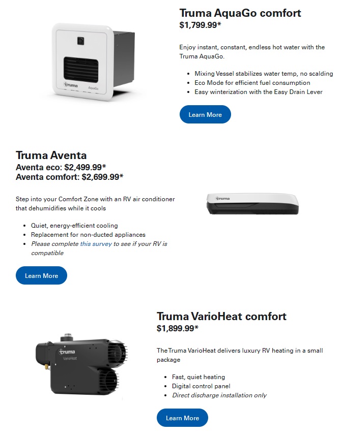 캠핑카를 위한 투루마의 온수기와 난방기 시스