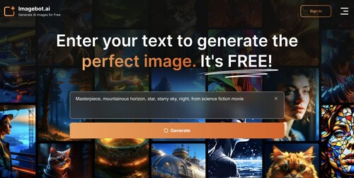 이미지봇의 AI 이미지 생성기