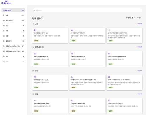 올거나이즈가 SKT에게 제공한 알리 LLM 앱 마켓