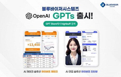 GPT스토어에 입점한 하이버프 재테크(왼쪽)와 하이버프 인터뷰 모바일(오른쪽)