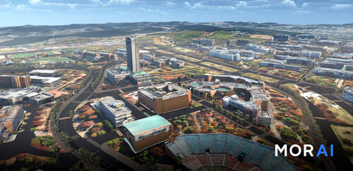 모라이가 디지털 트윈으로 구축한 영남대학교 캠퍼스 전경