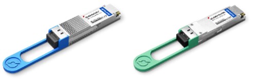 옵티코어 AI 데이터센터용 '400G 고속 광트랜시버' 제품 예시