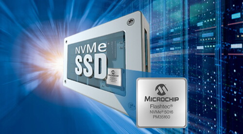 마이크로칩의 'Flashtec NVMe 5016' SSD 컨트롤러 제품 예시