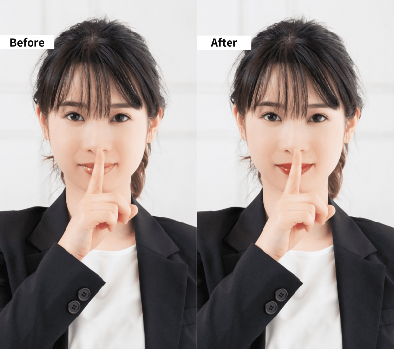 나블라 AR 솔루션의 얼굴 부분 교합(입술)