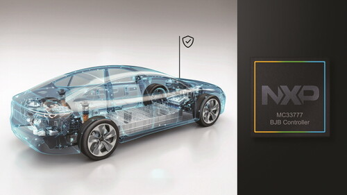 NXP MC33777은 단일 장치에 감지, 사고, 작동 기능을 통합한 배터리 정션 박스 IC이다.