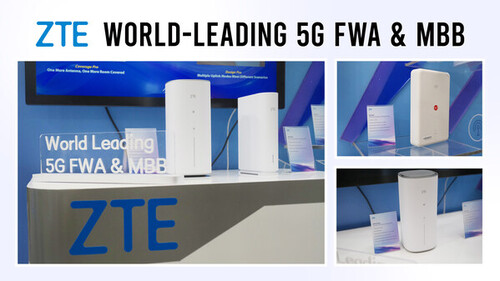 ZTE가 실내용 AI 기반 5G 지원 고성능 FWA & MBB 제품군을 출시했다