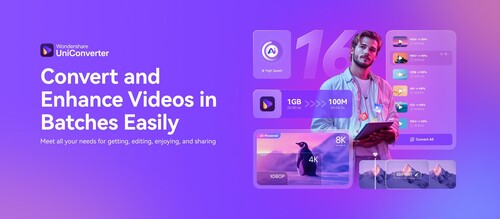 원더셰어는 창작 워크플로우를 간소화하고 생산성을 향상시키도록 업데이트된 유니컨버터 V16을 출시했다.