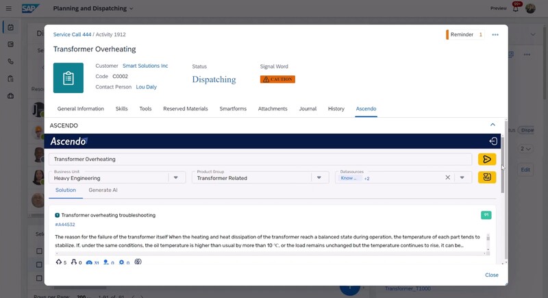 어센도 AI의 현장 서비스 관리 생성AI 에이전트
