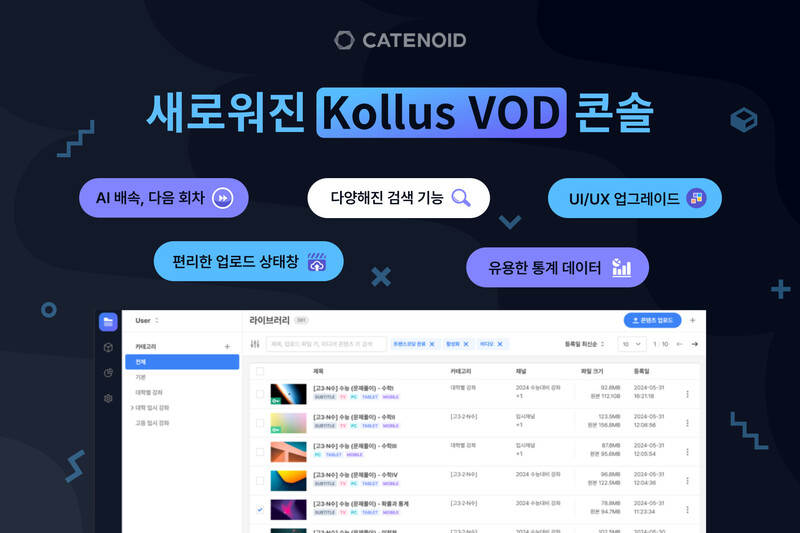  콜러스의 ‘VOD 콘솔 버전 2’ 화면