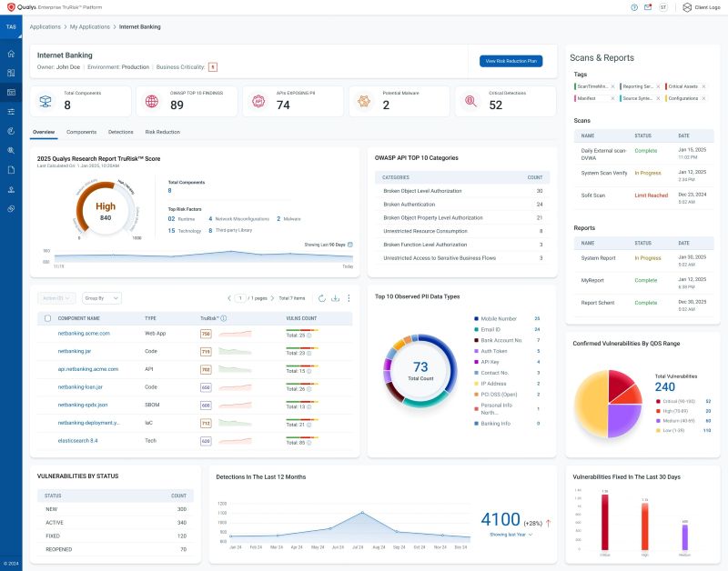 퀄리스의 AI 기반 애플리케이션 위험 관리 솔루션 '토털앱섹'