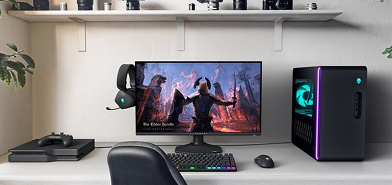 델 에일리언웨어 AW2725QF와 R16 DAWR16N 게이밍 데스크톱