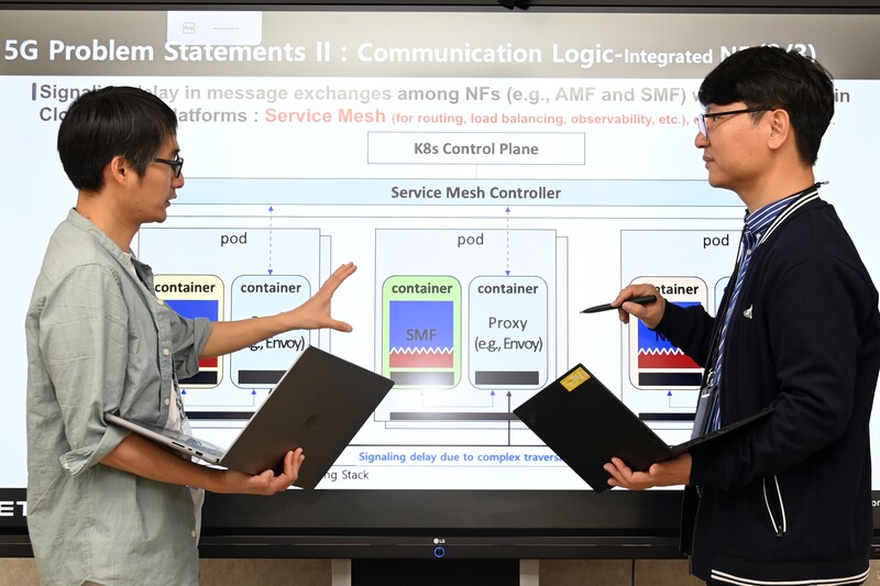 ETRI 연구진이 개발한 6G 기술에 대해 논의하는 모습