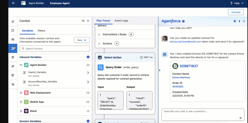 세일즈포스 에이전트포스 2DX 화면