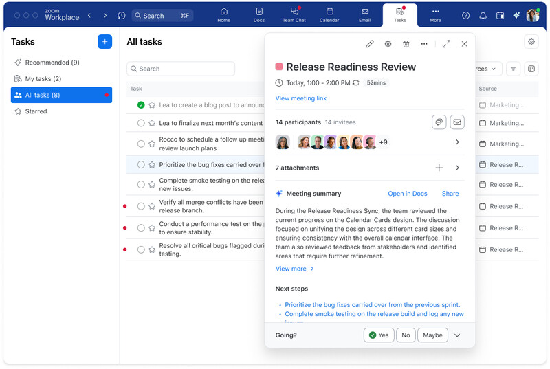 줌 태스크 화면