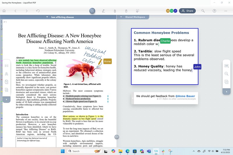 리퀴드텍스트 실시간 문서 협업 화면