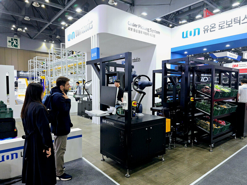 KOREA MAT 2025에 참가한 유온로보틱스 부스 현장