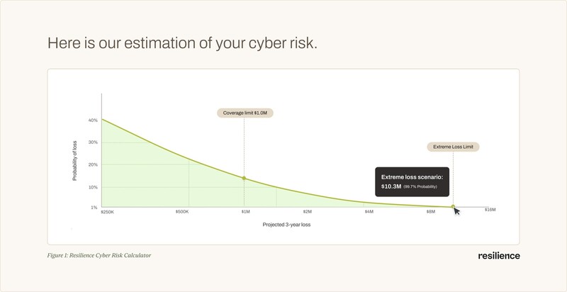 사이버 위험 계산기 예시 화면