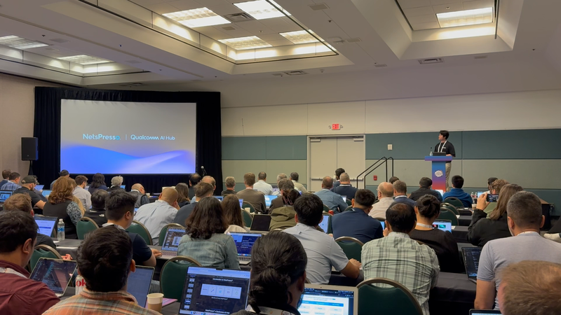 노타가 2025 임베디드 비전 서밋에서 퀄컴과 협력한 온디바이스 AI 기술을 선보이는 모습