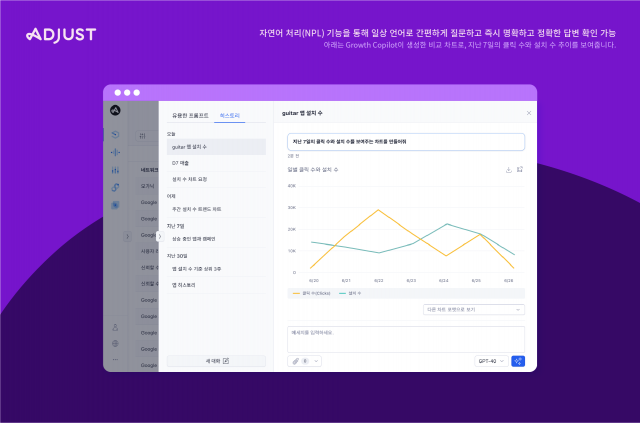 애드저스트 그로스 코파일럿 화면