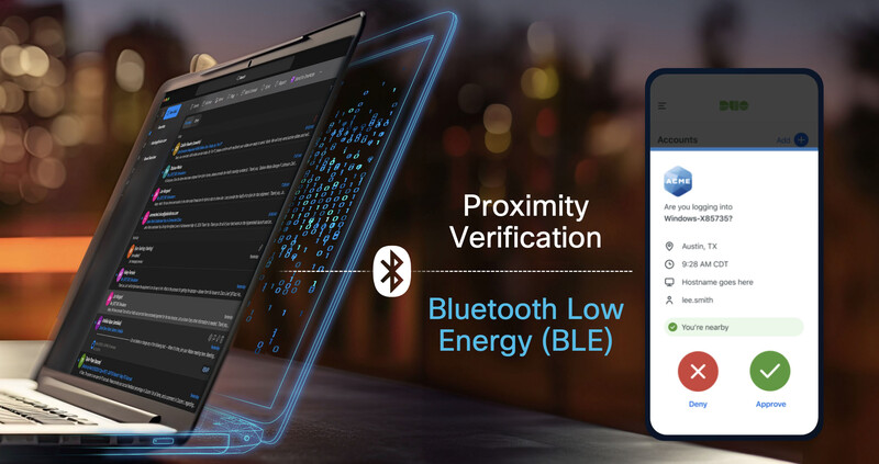 시스코 듀오의 '근접 인증' 기능 화면