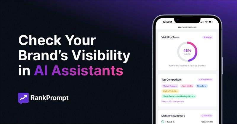 랭크 프롬프트는 기업과 기업가가 AI 어시스턴트가 자사 기업을 추천하는지 여부를 파악하는 데 도움을 주기 위해 만들어진 혁신적인 새로운 플랫폼이다.