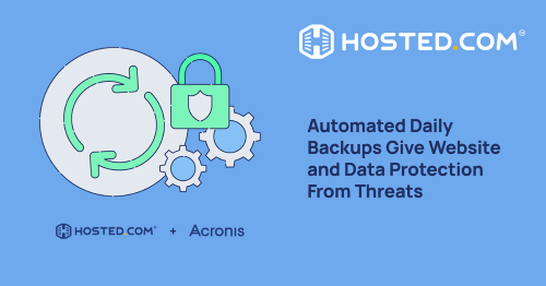 호스티드닷컴은 아크로니스 백업 솔루션을 사용해 자동화된 웹사이트 백업을 제공한다.