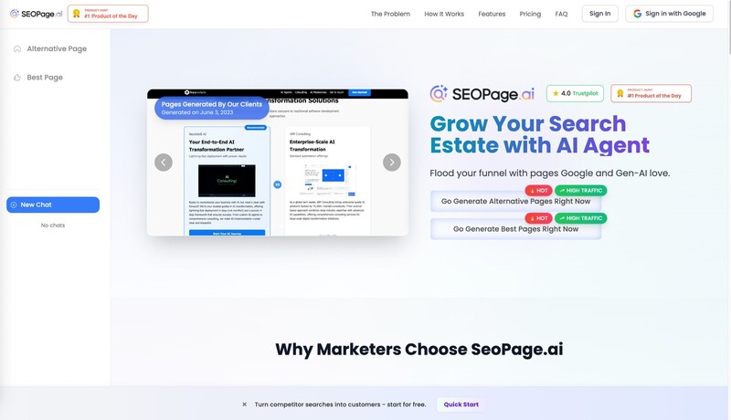 SEO페이지닷에이아이 화면