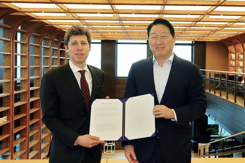 SK그룹과 오픈AI는 메모리 공급과 서남권 AI DC 협력에 관한 양해각서(MOU)를 체결했다.