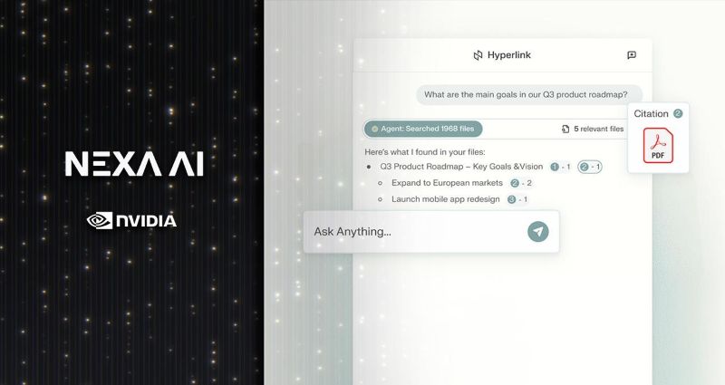 엔비디아가 RTX PC에서 넥사 AI '하이퍼링크' 로컬 에이전트 가속를 지원한다.