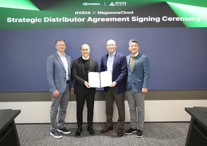 메가존클라우드와 엔비디아의 총판 계약식 사진(자료제공=메가존클라우드)